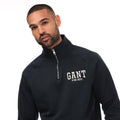 Blue - Side - Gant Mens Arch Half Zip Sweatshirt