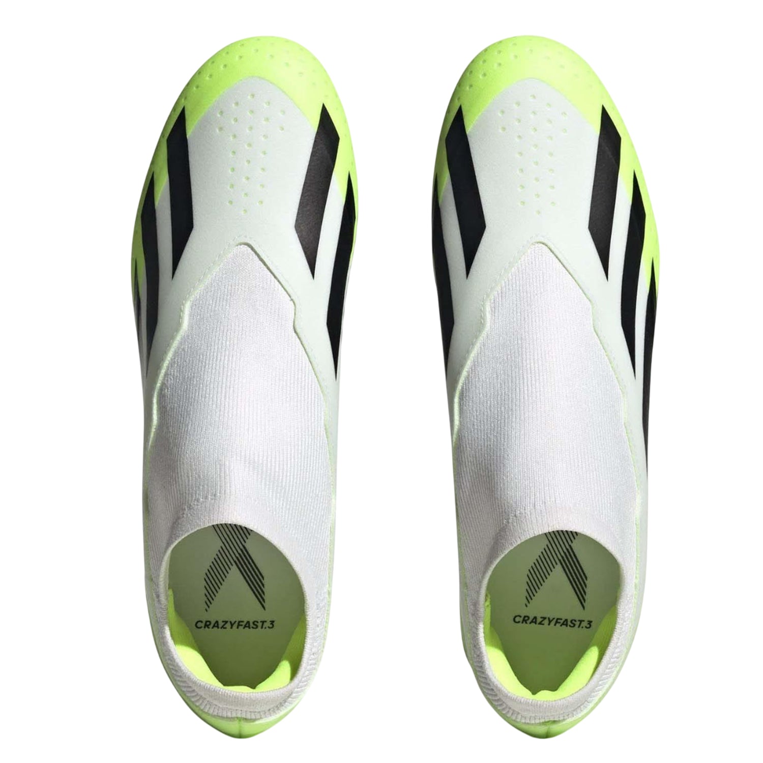 White-Black - Pack Shot - Adidas Mens X Crazyfast.3 Firm Ground Football Boots