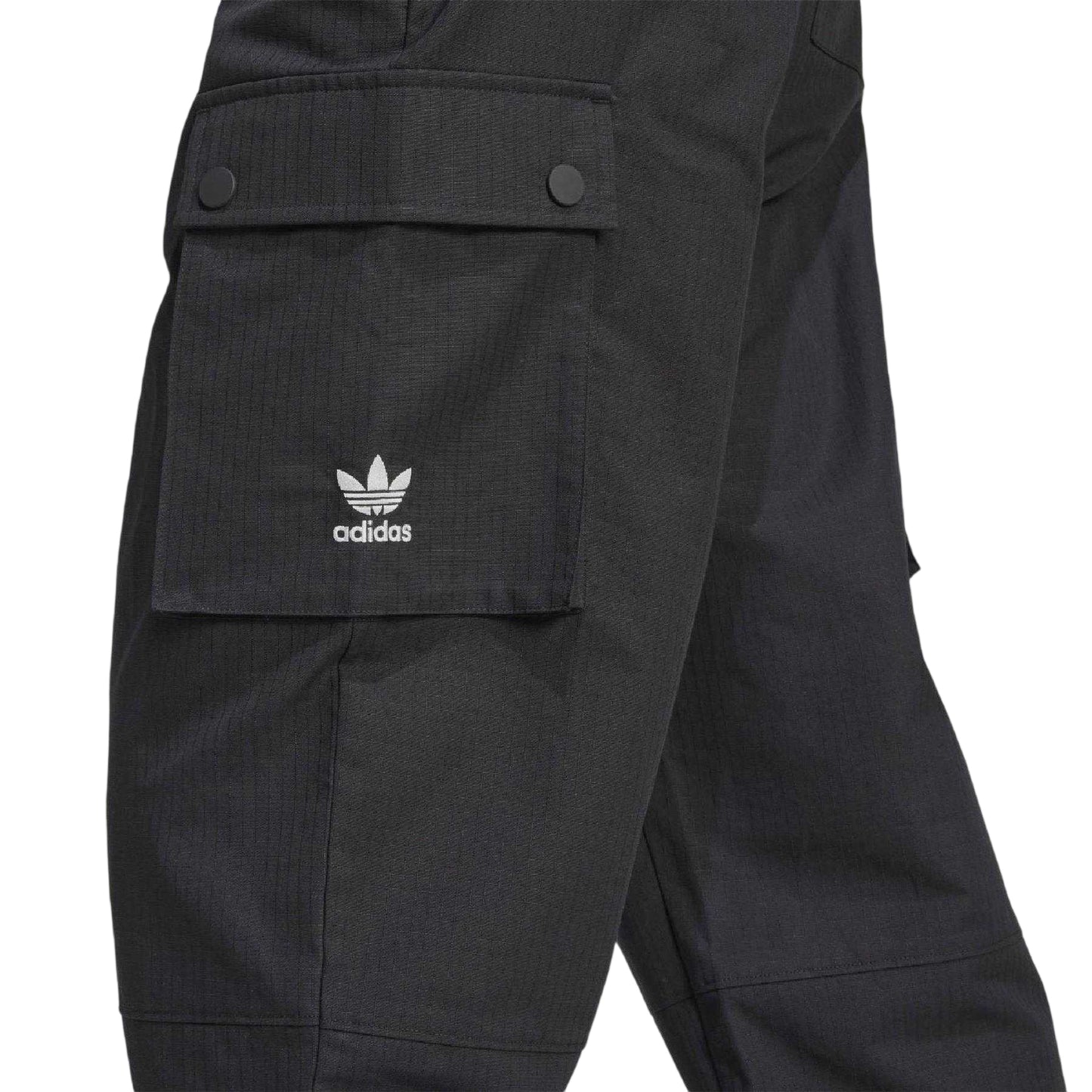 Black - Side - Adidas Mens Script Cargo Trousers