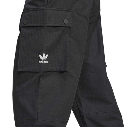 Black - Side - Adidas Mens Script Cargo Trousers