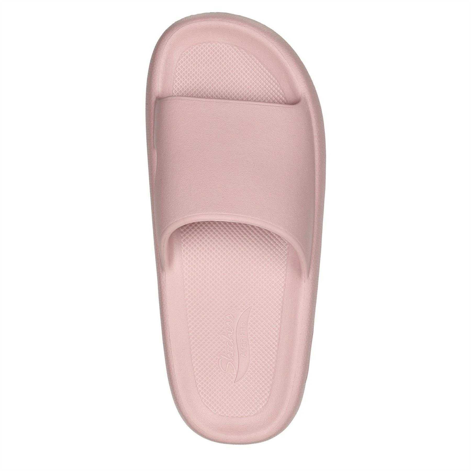 Pink - Lifestyle - Skechers Womens-Ladies Single Strap Arch Fit Flat Sliders