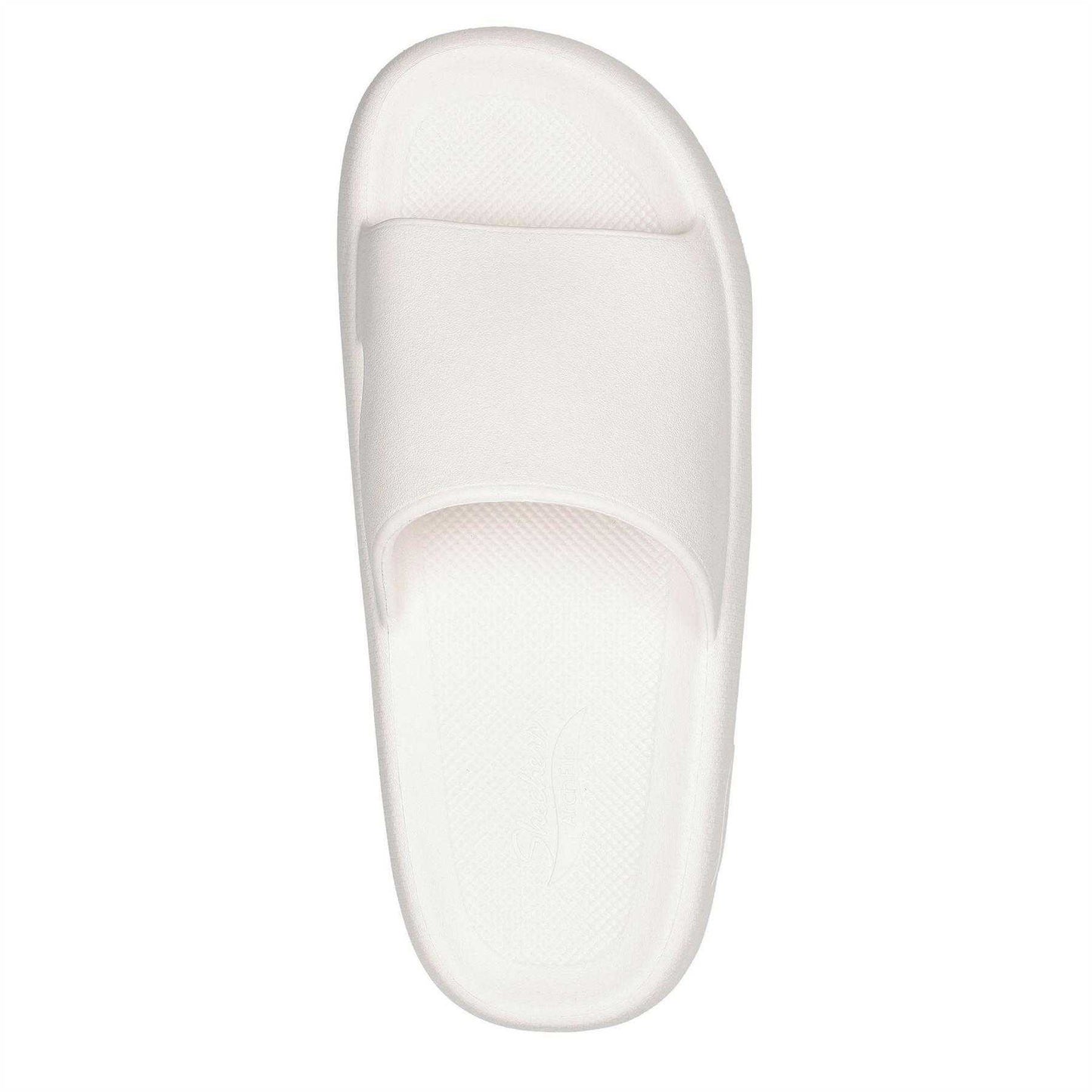 White - Lifestyle - Skechers Womens-Ladies Single Strap Arch Fit Flat Sliders
