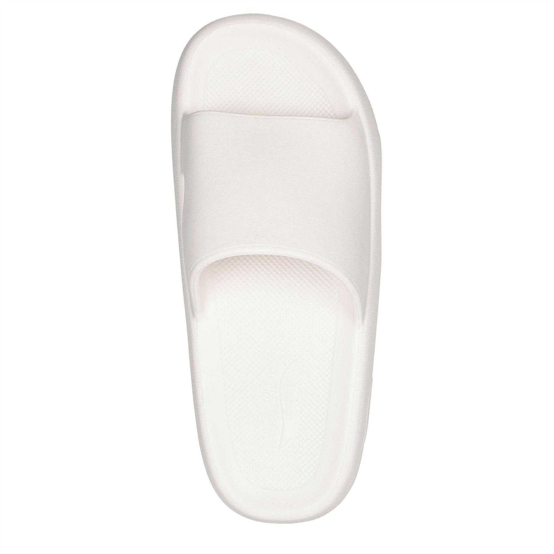 White - Lifestyle - Skechers Womens-Ladies Single Strap Arch Fit Flat Sliders
