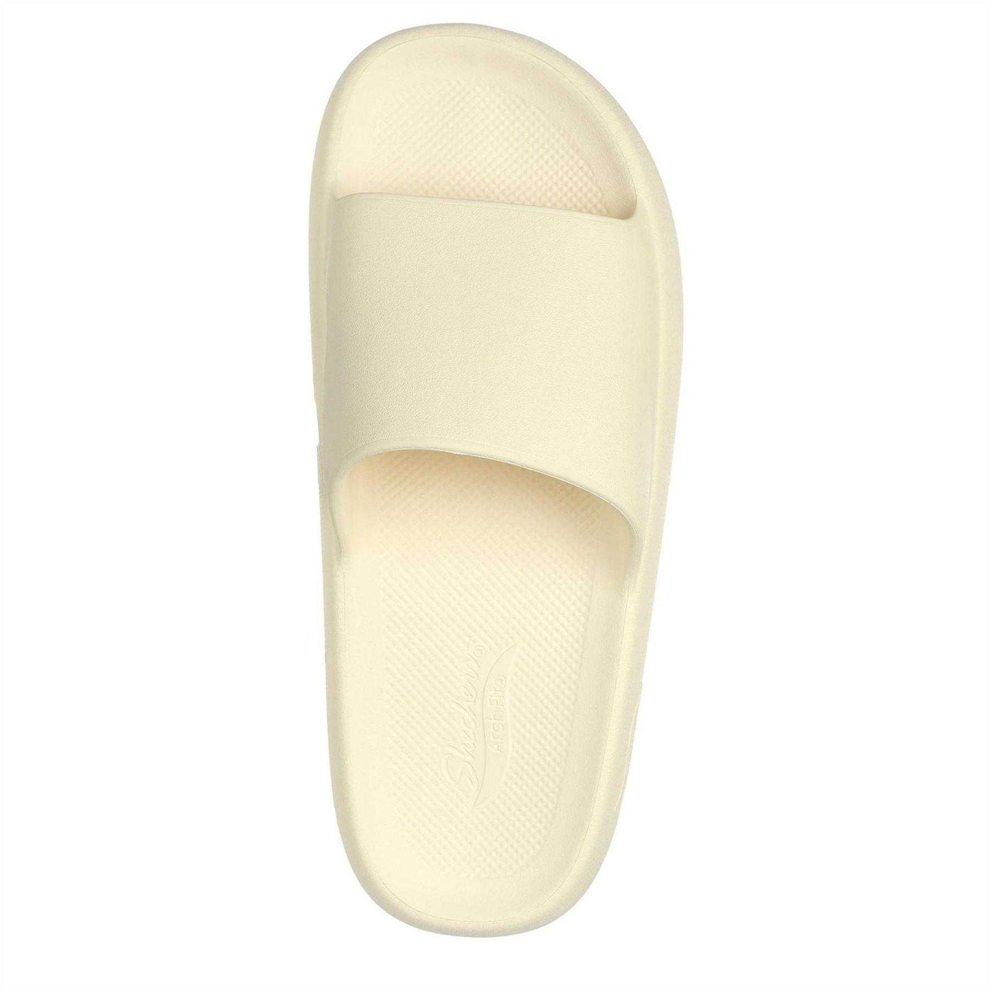 Cream - Lifestyle - Skechers Womens-Ladies Single Strap Arch Fit Flat Sliders
