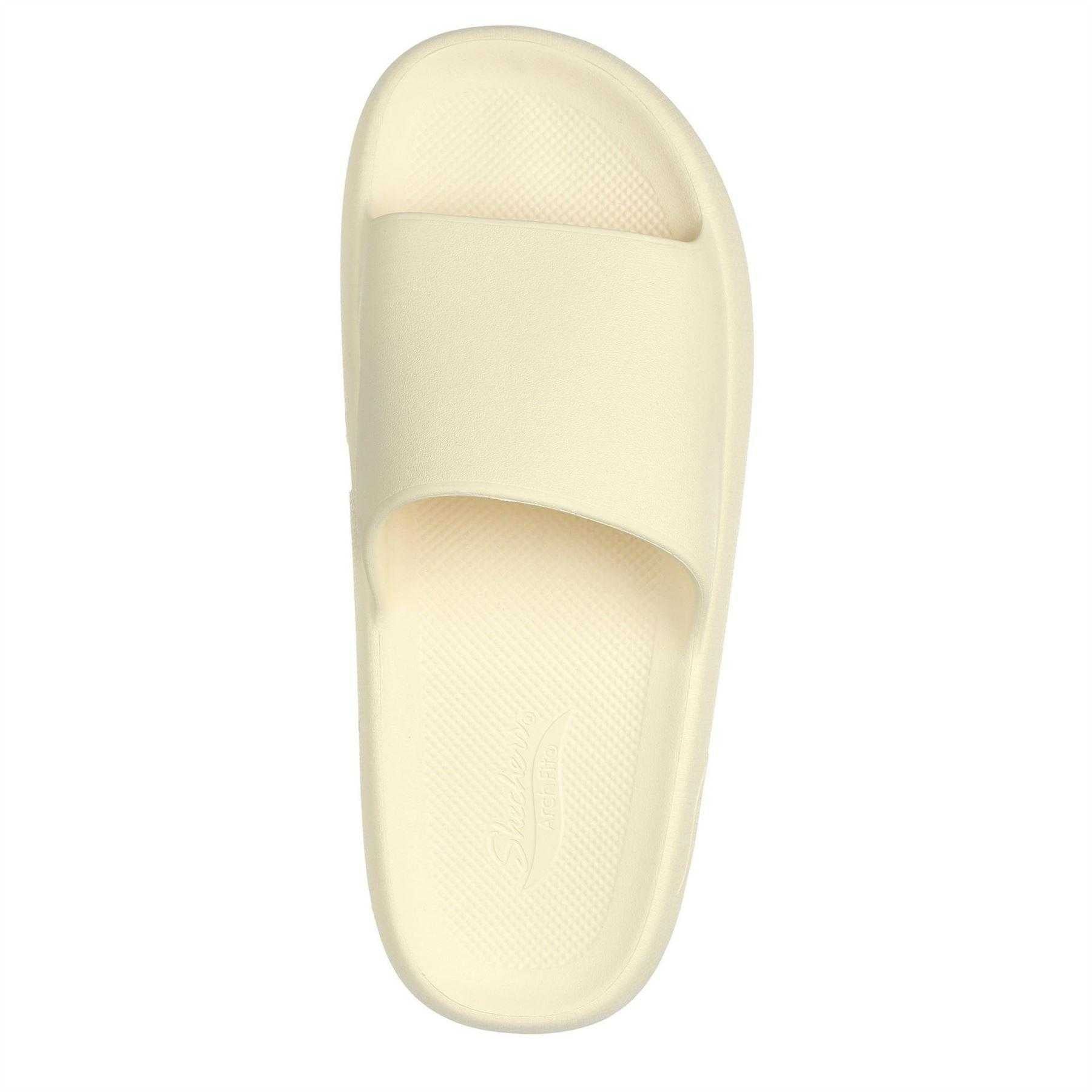 Cream - Lifestyle - Skechers Womens-Ladies Single Strap Arch Fit Flat Sliders