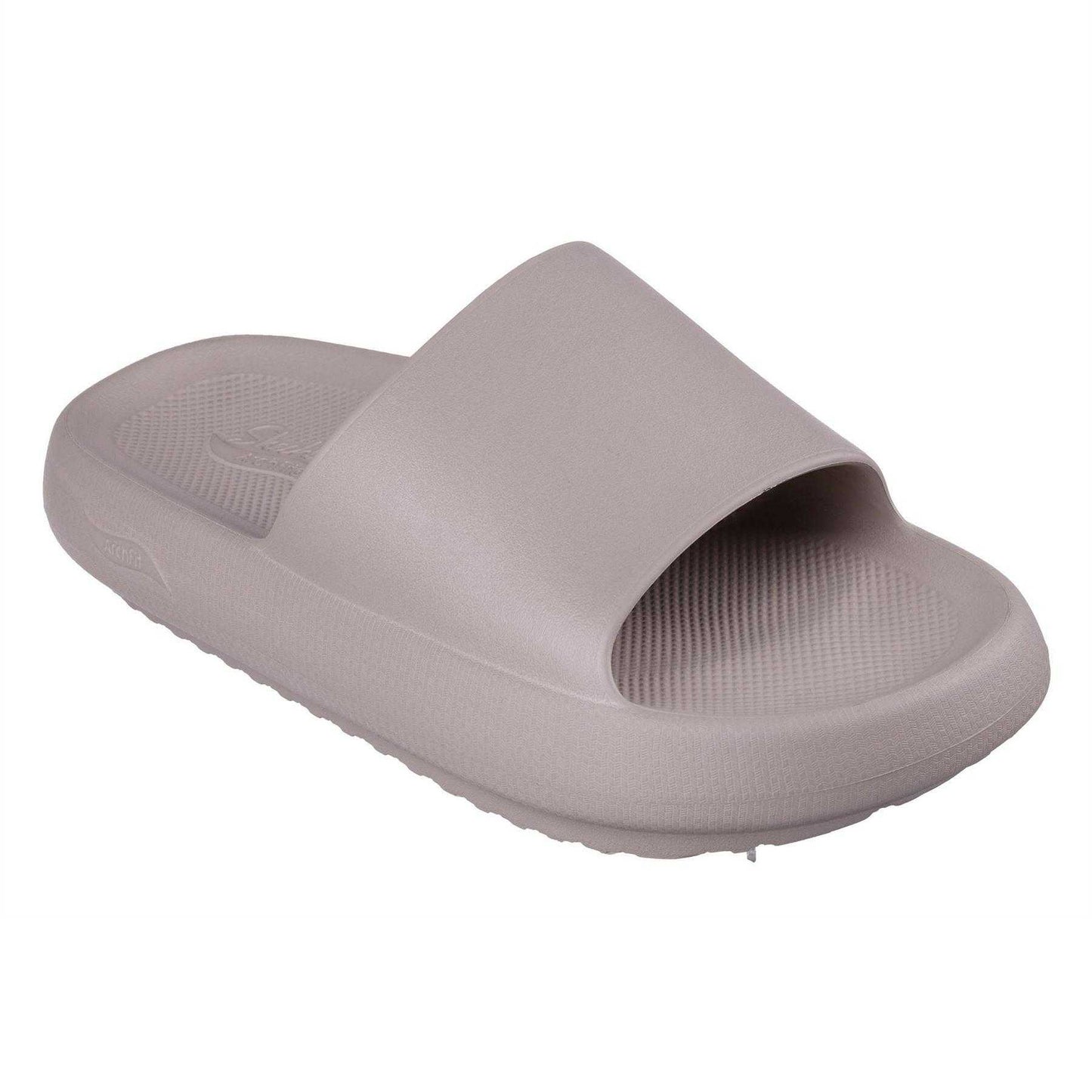 Grey - Front - Skechers Womens-Ladies Single Strap Arch Fit Flat Sliders