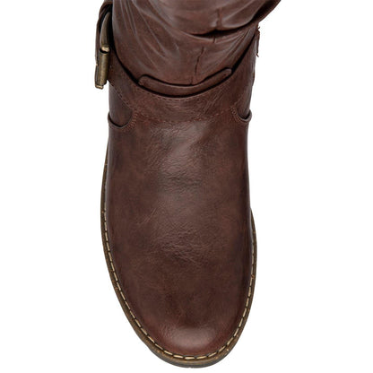 Brown - Lifestyle - Lotus Shoes Womens-Ladies Juniper Knitted Knee-High Boots