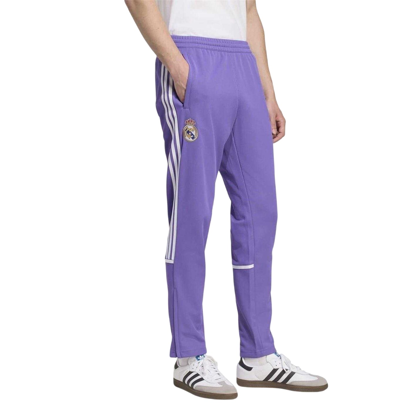 Purple - Side - Adidas Mens Real Madrid CF Tracksuit Bottoms