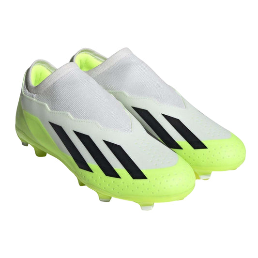 White-Black - Front - Adidas Mens X Crazyfast.3 Firm Ground Football Boots