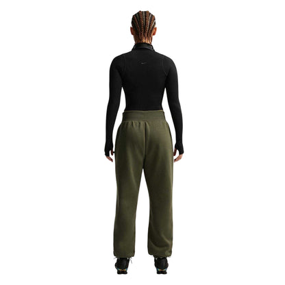 Khaki Green-Black - Back - Nike Womens-Ladies Saint-Germain Fleece Phoenix Relaxed Fit Joggers