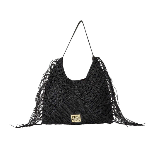Black - Front - Biba Fringe Shoulder Bag