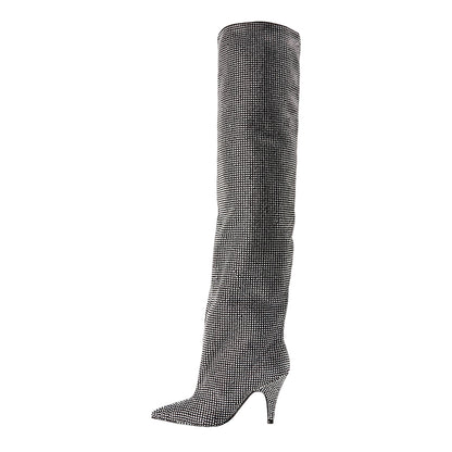 Black - Back - Steve Madden Womens-Ladies Mazer R Leather Thigh-High Boots