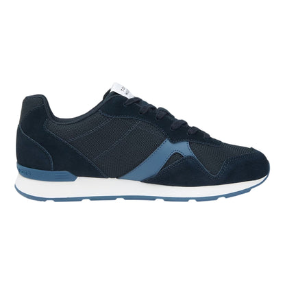 Desert Sky - Front - Tommy Hilfiger Mens Leather Low Running Flat Trainers