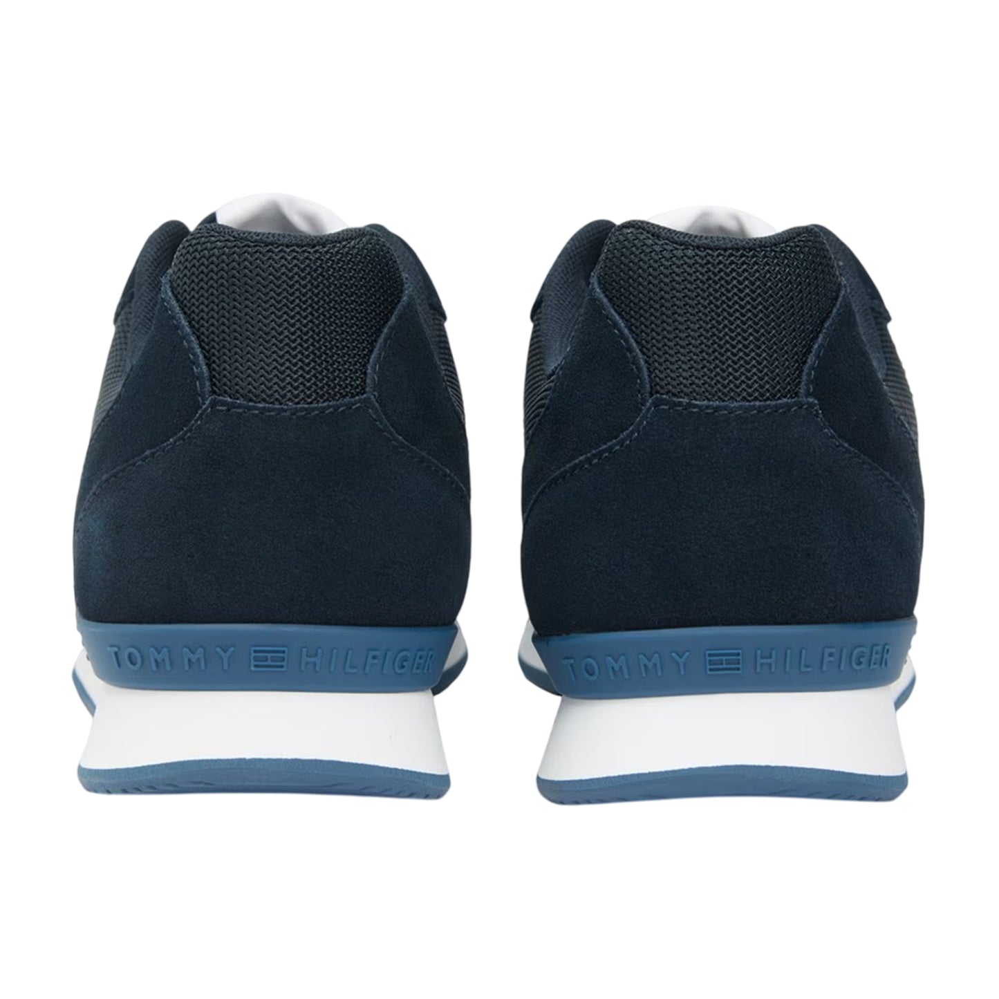 Desert Sky - Back - Tommy Hilfiger Mens Leather Low Running Flat Trainers