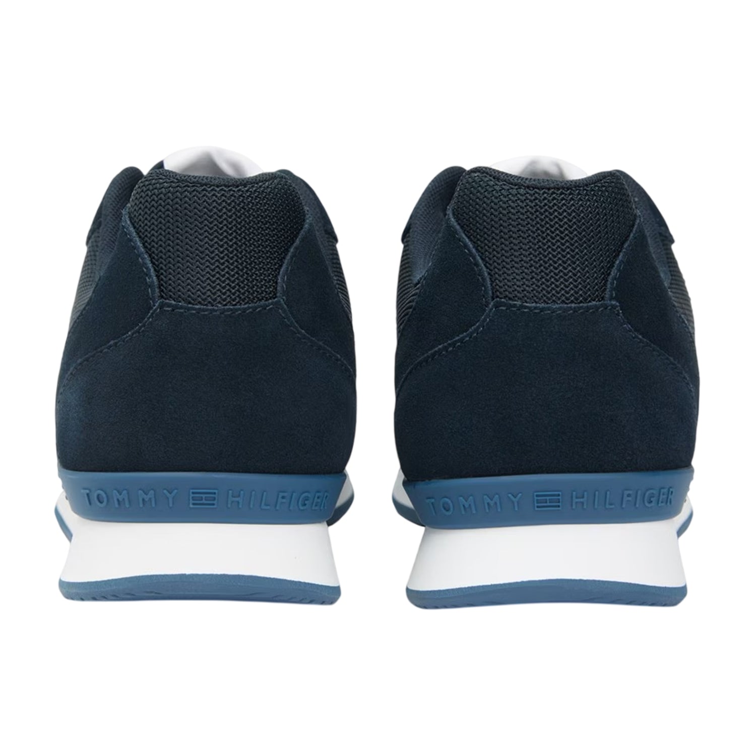 Desert Sky - Back - Tommy Hilfiger Mens Leather Low Running Flat Trainers