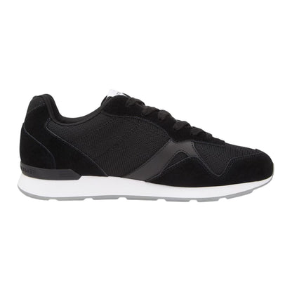 Black - Front - Tommy Hilfiger Mens Leather Low Running Flat Trainers