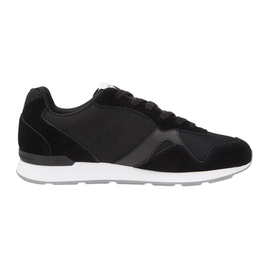 Black - Front - Tommy Hilfiger Mens Leather Low Running Flat Trainers