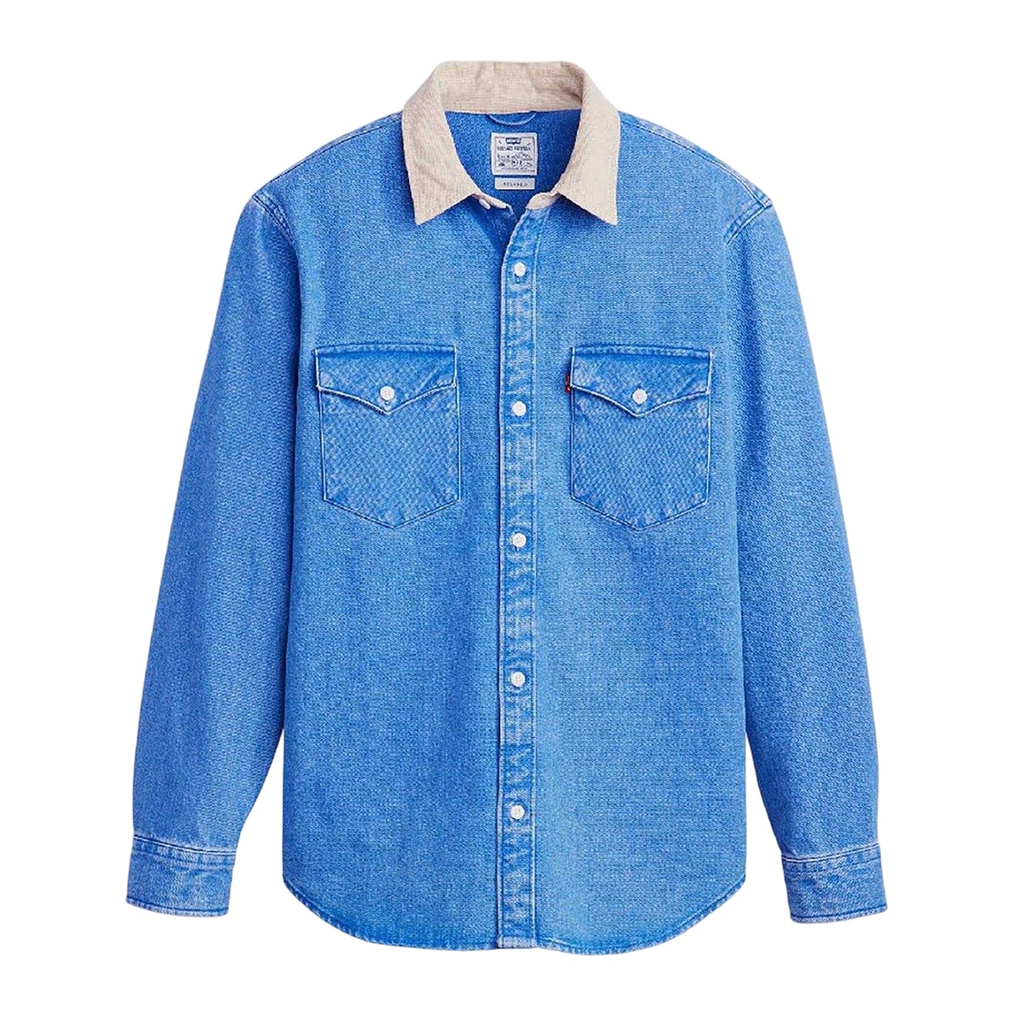 Vintage Blue Wash - Front - Levis Mens Western Denim Contrast Collar Overshirt