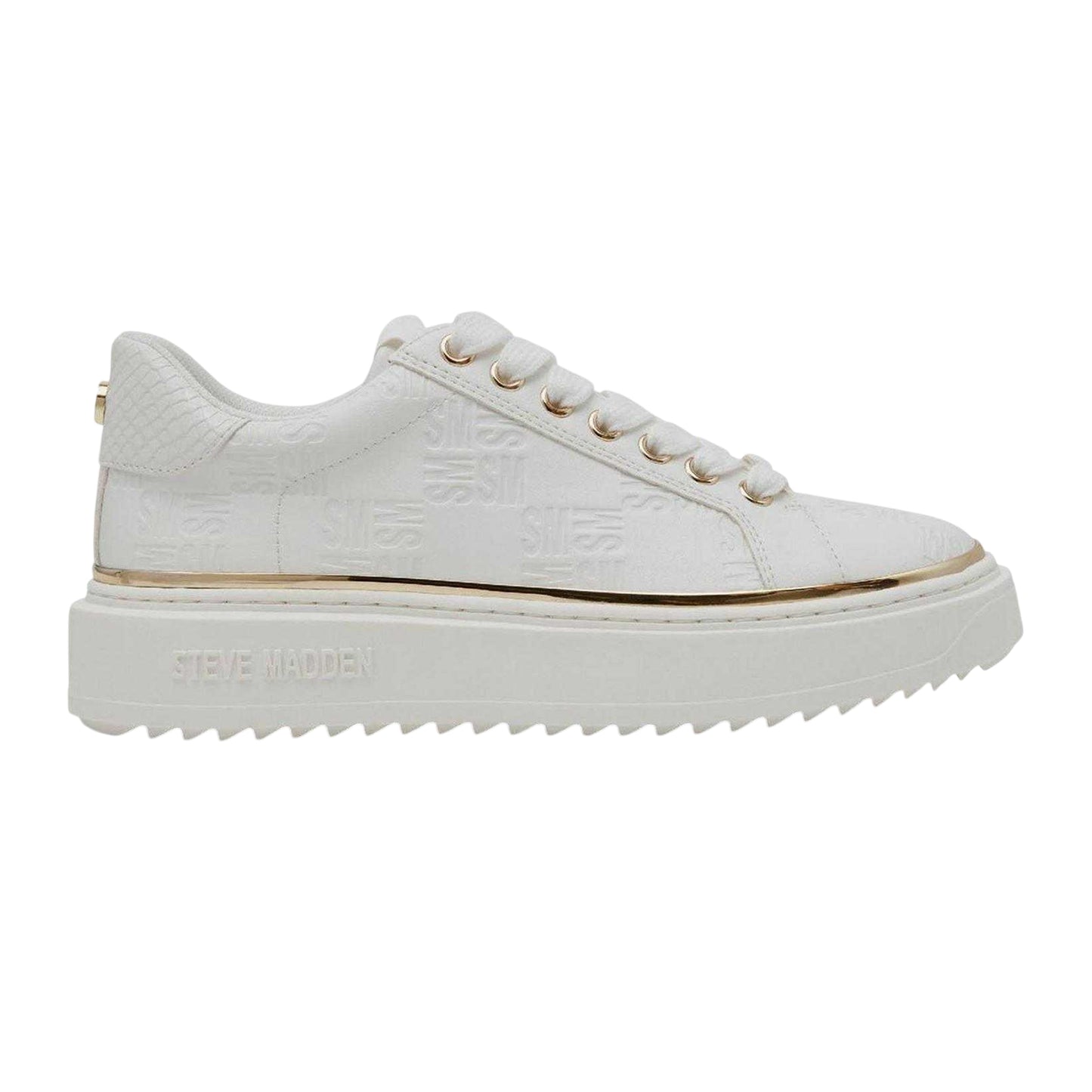 White-Gold - Front - Steve Madden Womens-Ladies On Stage 2.0 Trainers