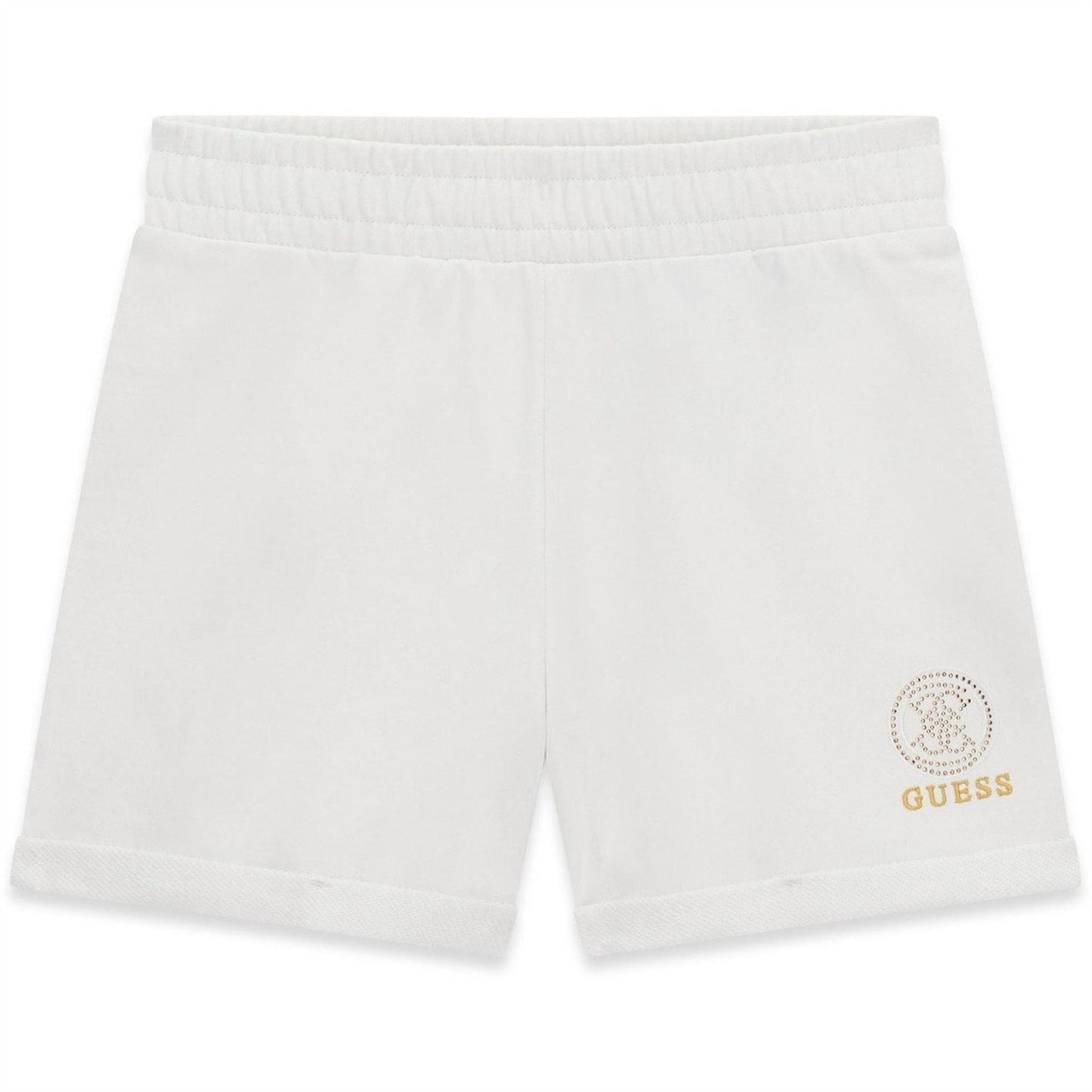 White - Front - Guess Girls Fleece Sweat Shorts