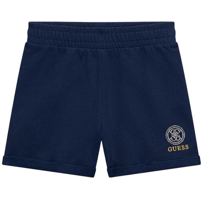 Blue - Front - Guess Girls Fleece Sweat Shorts