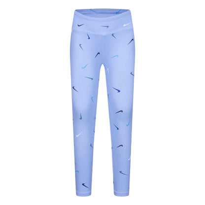 Bliss Blue - Front - Nike Childrens-Kids Merino Elasticated Waist Fitted Leggings