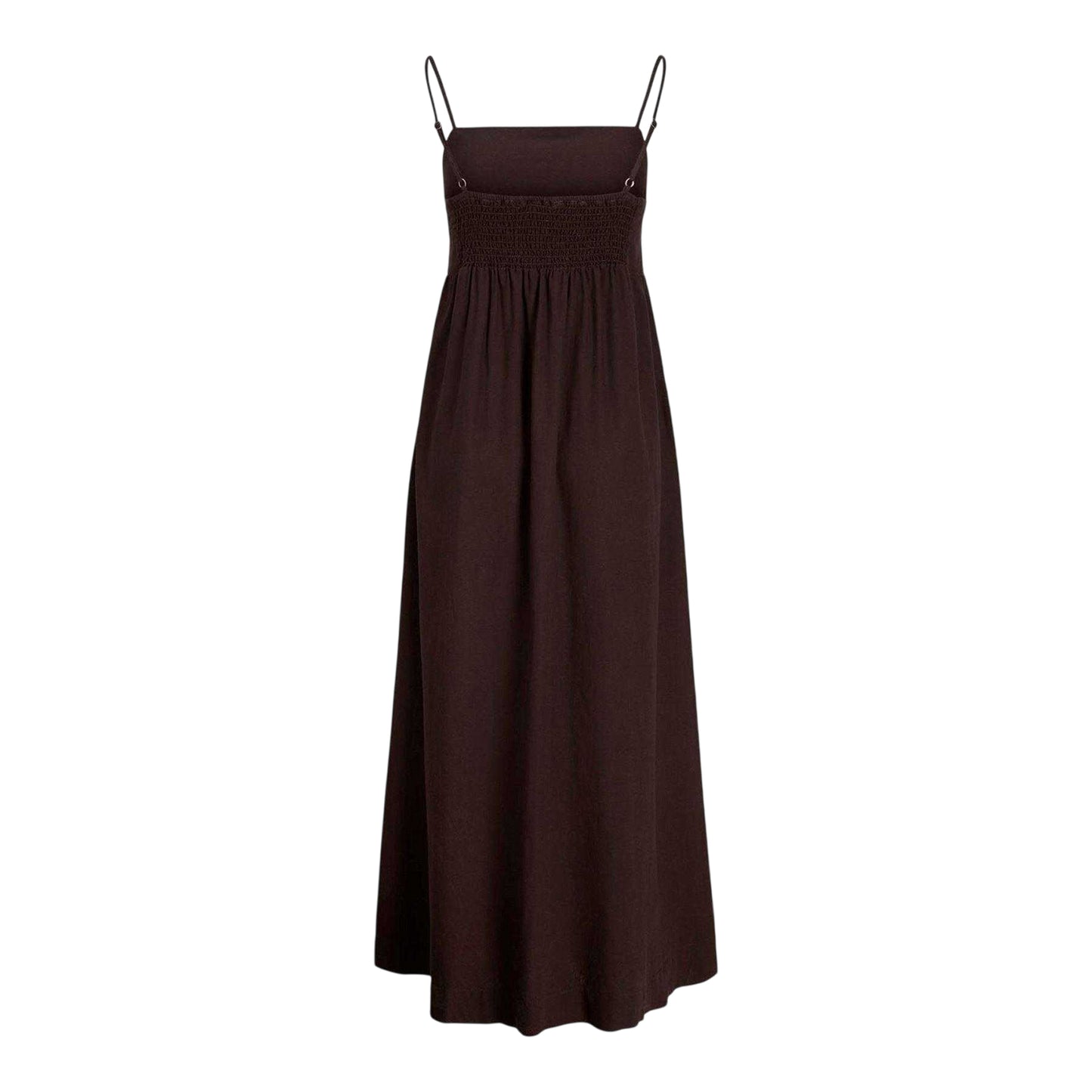 Brown - Back - JJXX Womens-Ladies Linen Blend Maxi Dress