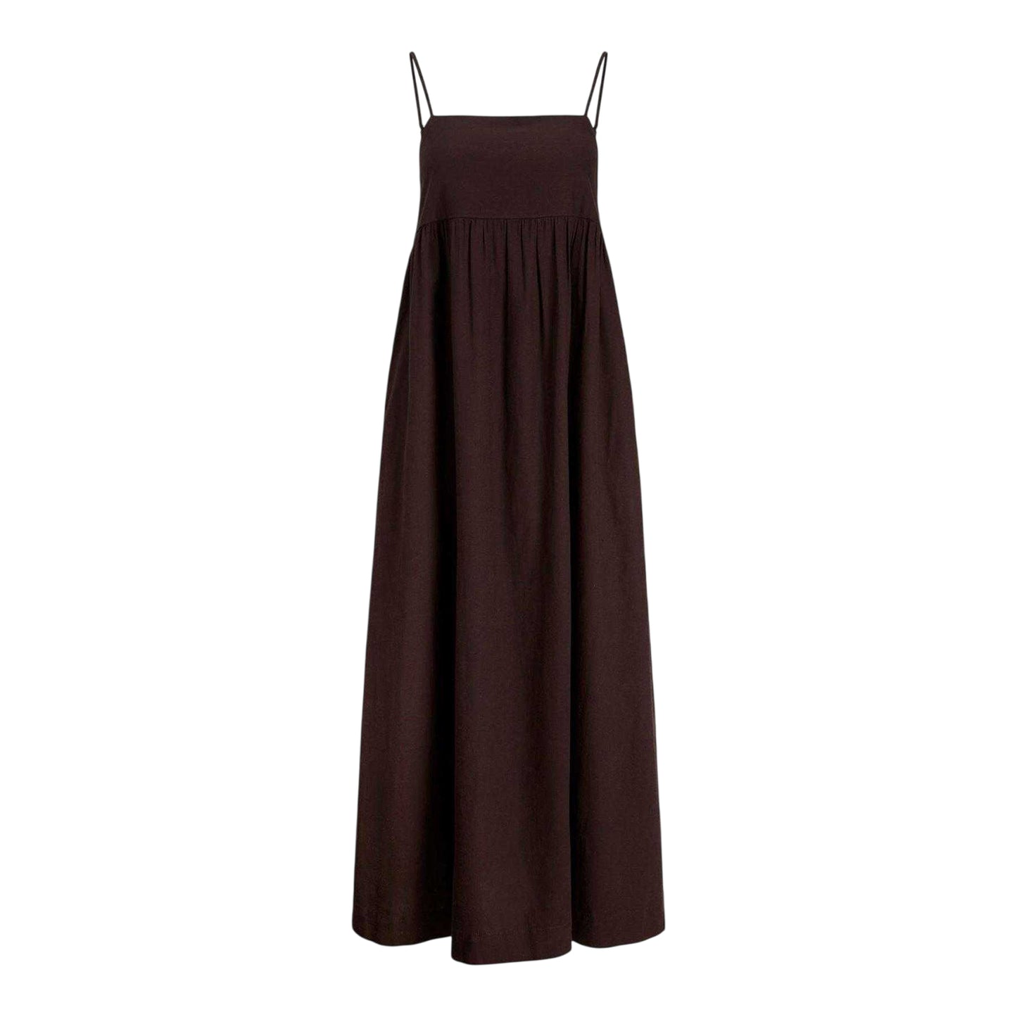 Brown - Front - JJXX Womens-Ladies Linen Blend Maxi Dress