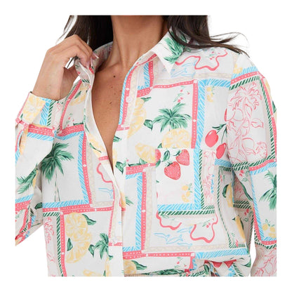 Cream - Side - I Saw It First Womens-Ladies Crepe Long-Sleeved Shirt