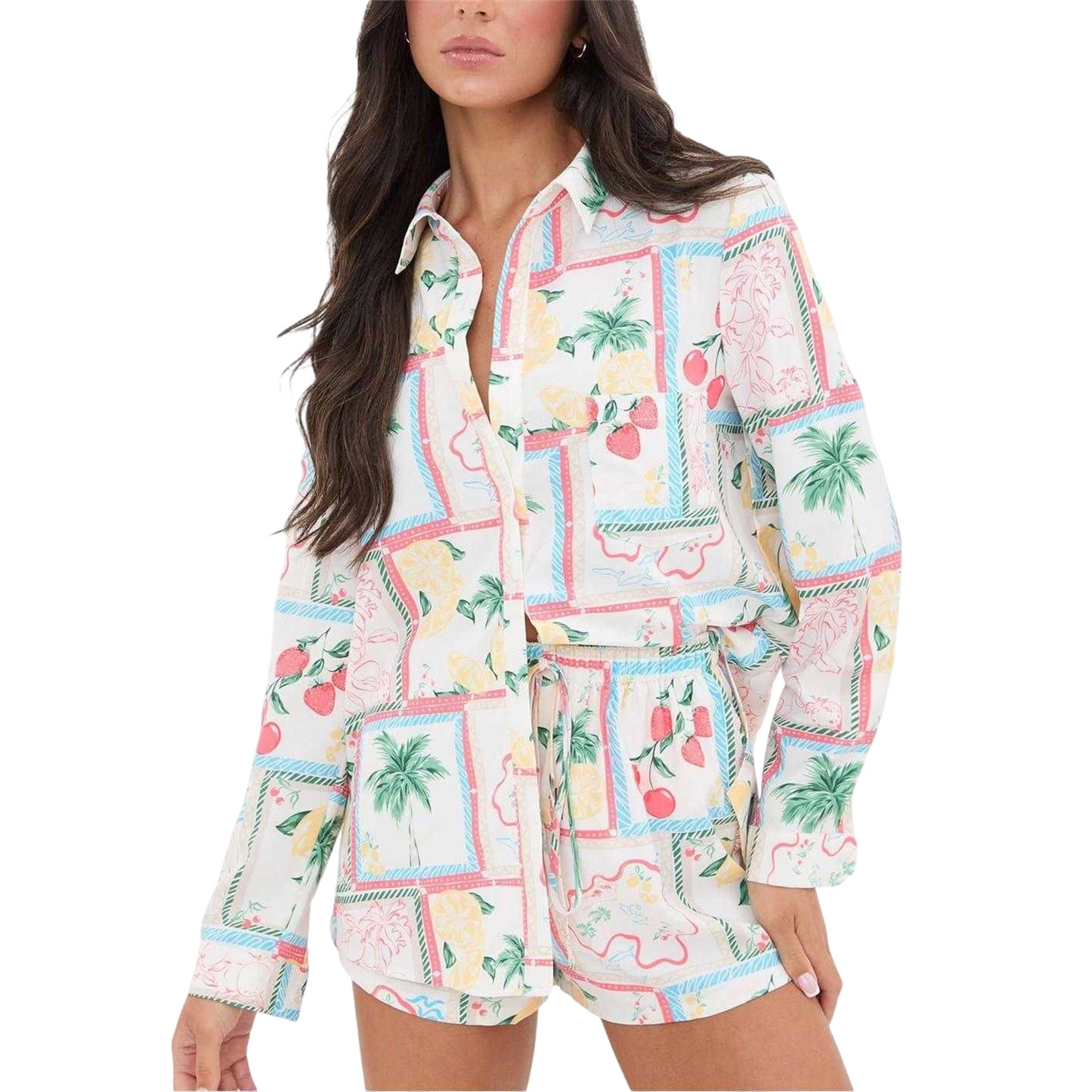 Cream - Front - I Saw It First Womens-Ladies Crepe Long-Sleeved Shirt
