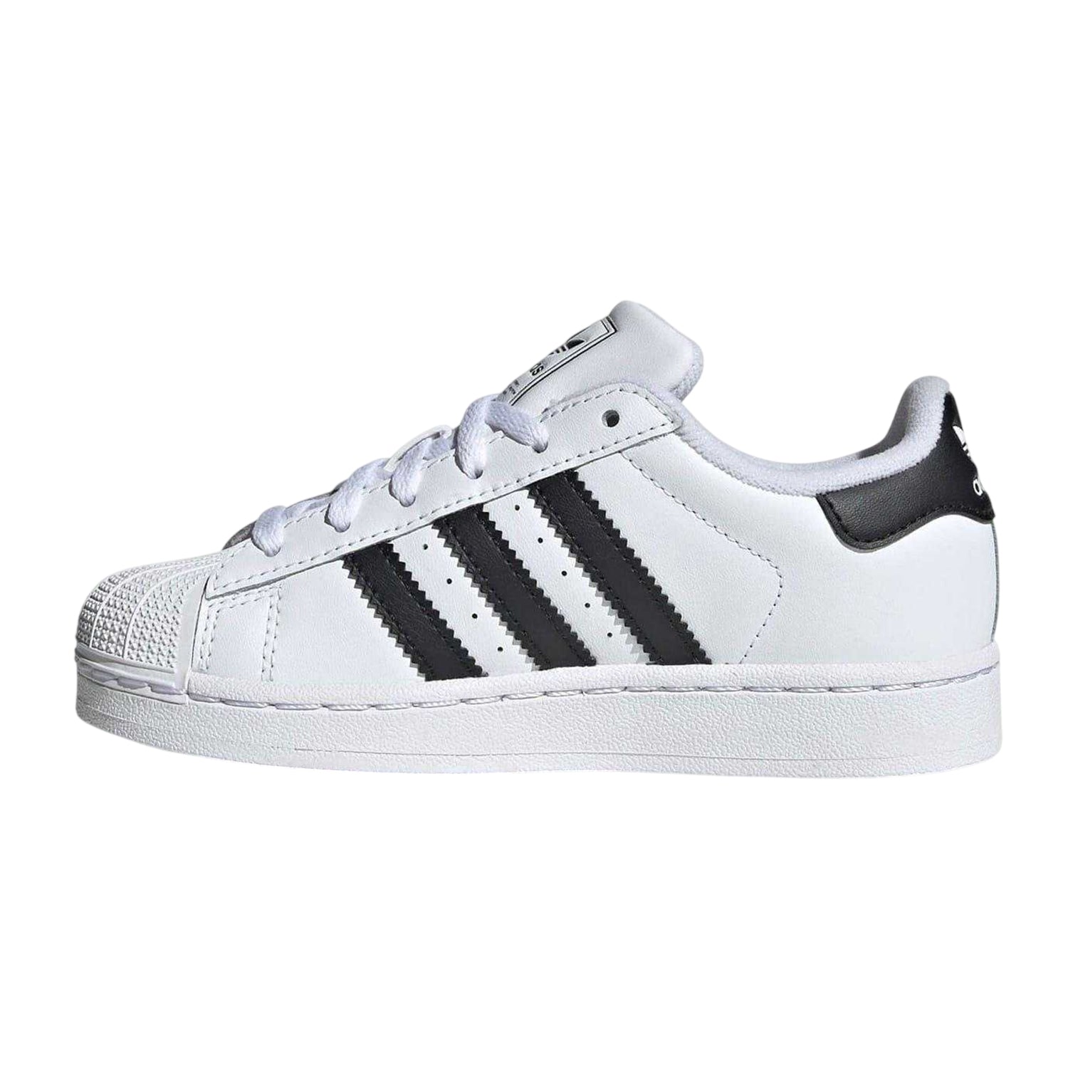 White-Black - Back - Adidas Childrens-Kids Superstar Low Trainers
