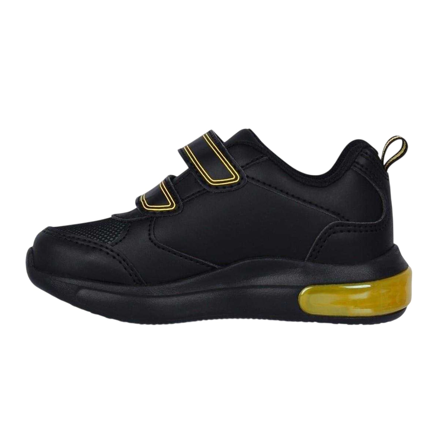 Black-Yellow - Side - Batman Boys Light Up Hook and Loop Trainers