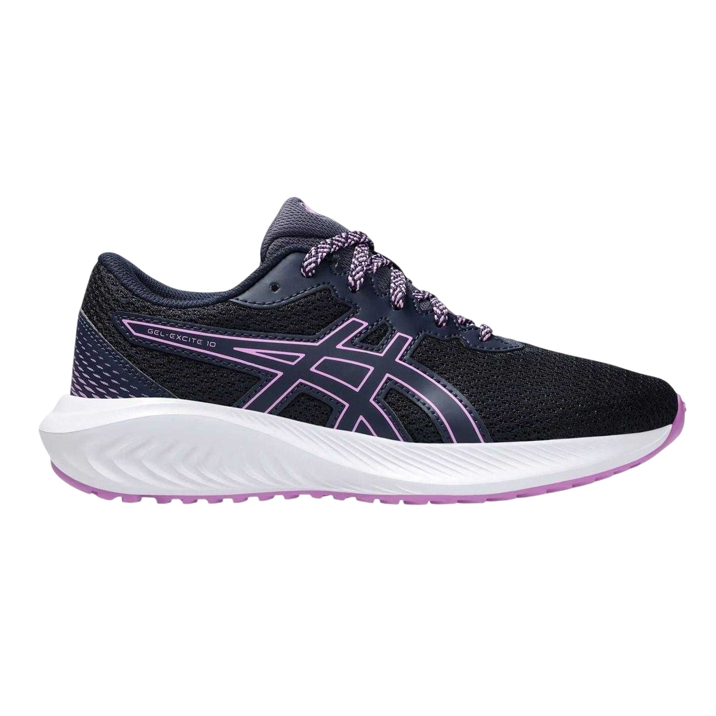 Blue-Purple - Front - Asics Childrens-Kids Gel Excite 10 Shoes