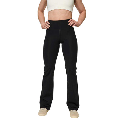 Black - Side - Girlfriend Collective Womens-Ladies Fitted And Flared Leggings