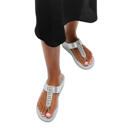 Silver - Side - Fit Flop Womens-Ladies Fino Leather Sandals