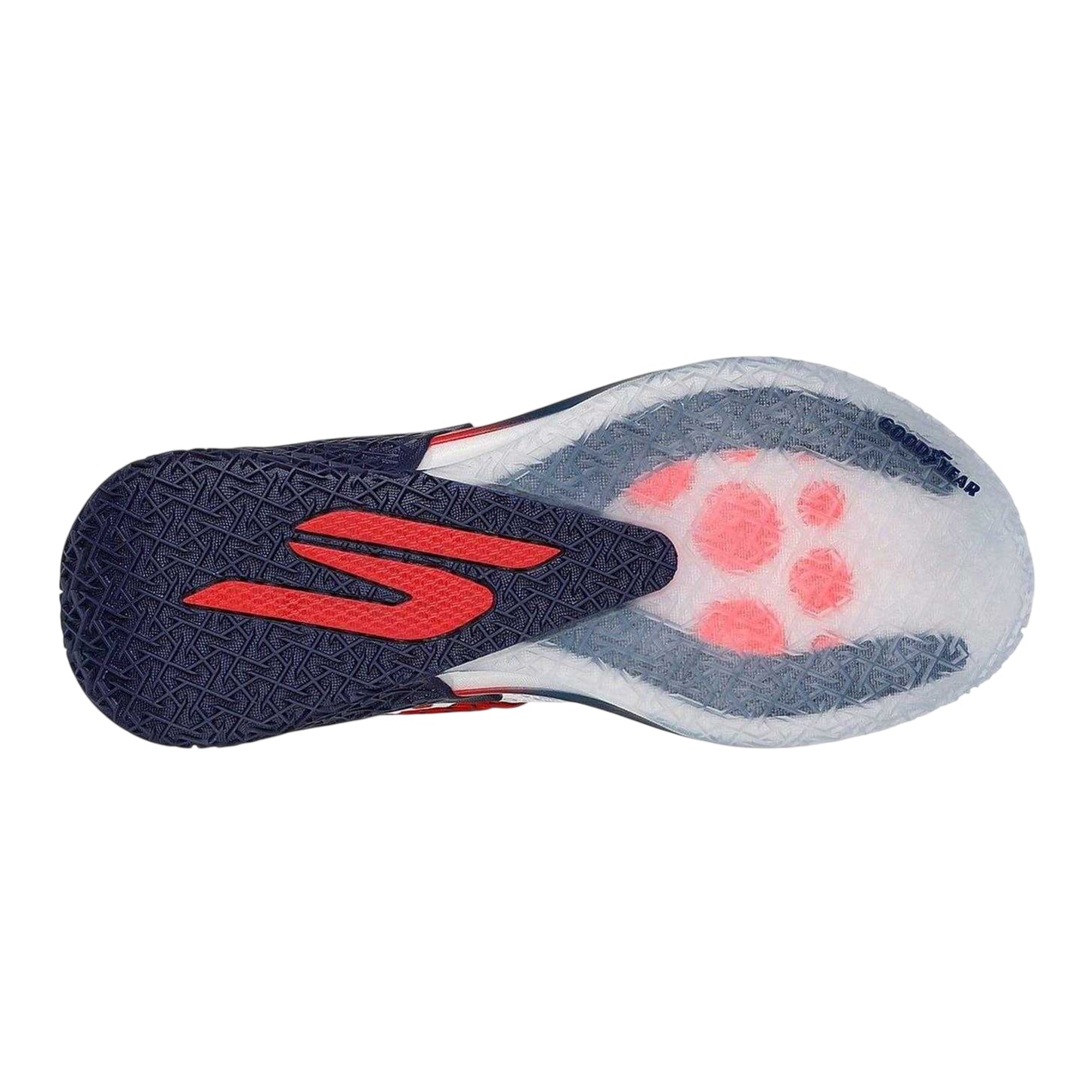 White-Red - Lifestyle - Skechers Mens Mesh Basketball Shoes