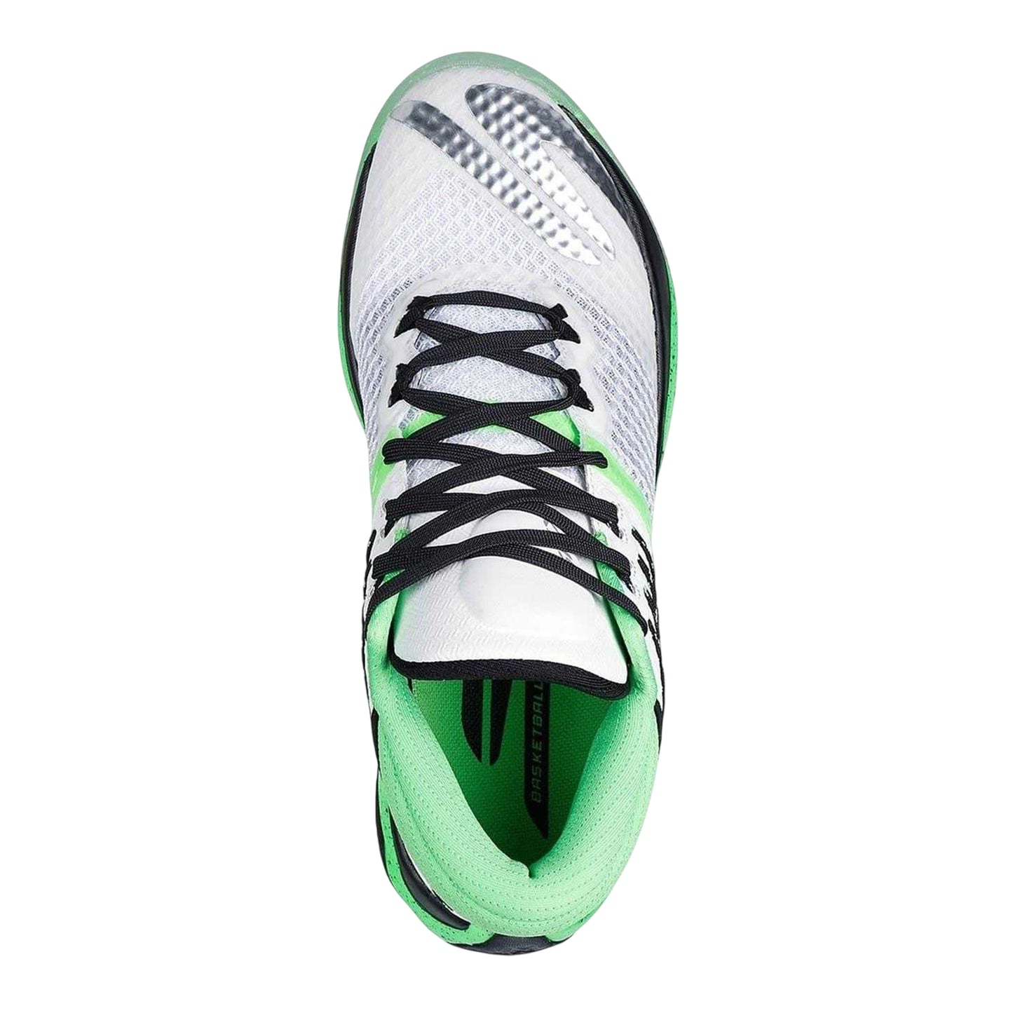 Green-White - Side - Skechers Mens Mesh Basketball Shoes