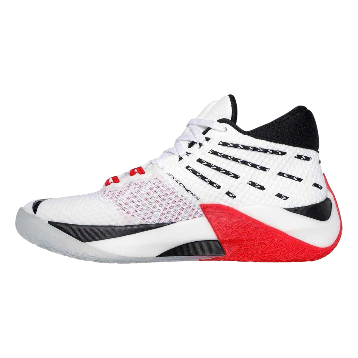 White-Black - Back - Skechers Mens Mesh Basketball Shoes