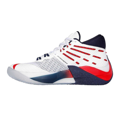 White-Red - Back - Skechers Mens Mesh Basketball Shoes