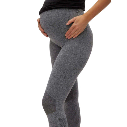 Medium Grey Melange - Side - Mamalicious Womens-Ladies Active Leggings