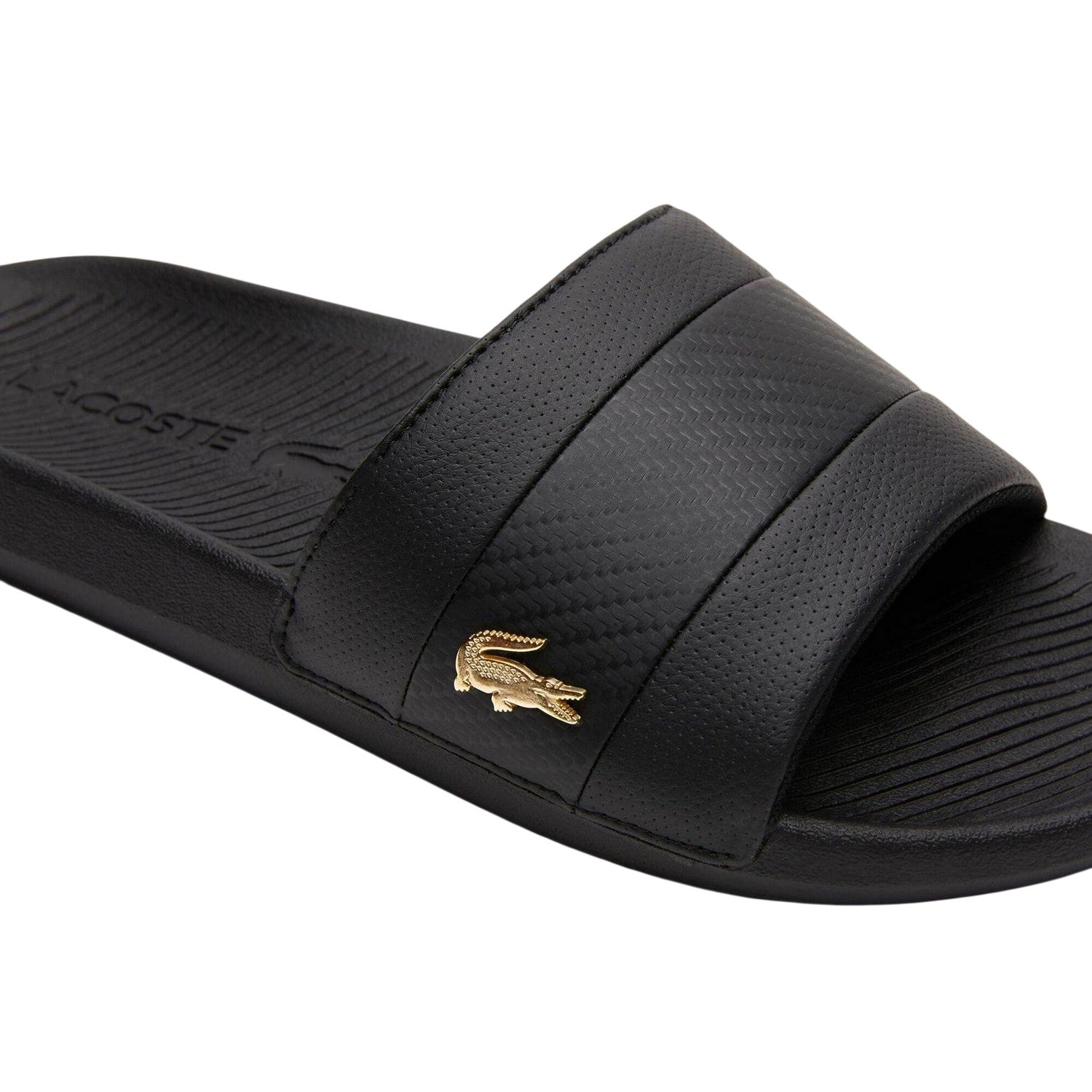 Black - Side - Lacoste Mens Pool Slides