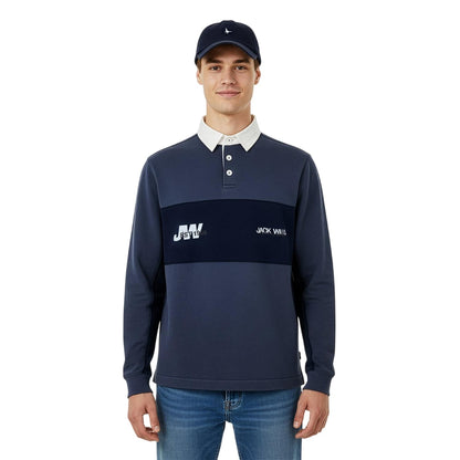 Night Sky - Side - Jack Wills Mens Logo Relaxed Fit Rugby Shirt