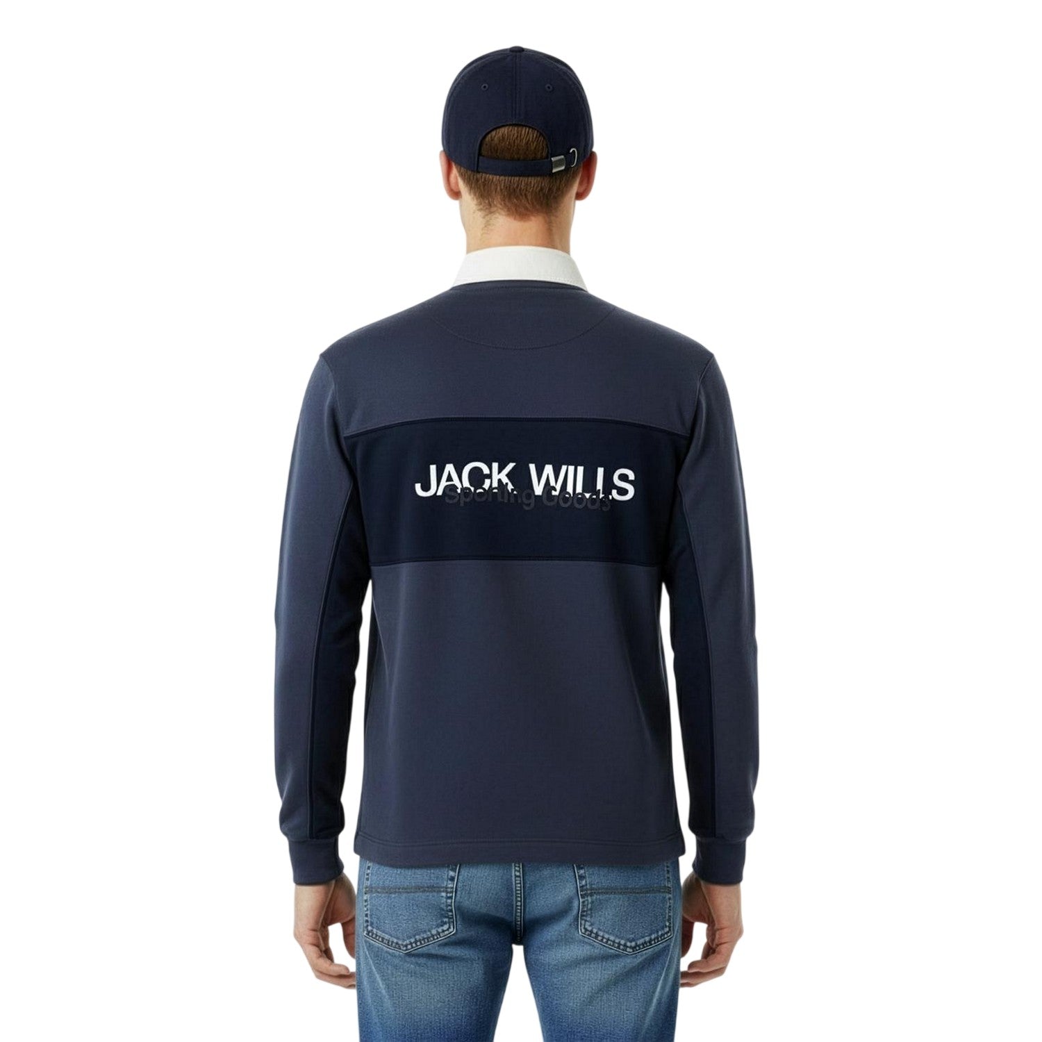 Night Sky - Lifestyle - Jack Wills Mens Logo Relaxed Fit Rugby Shirt