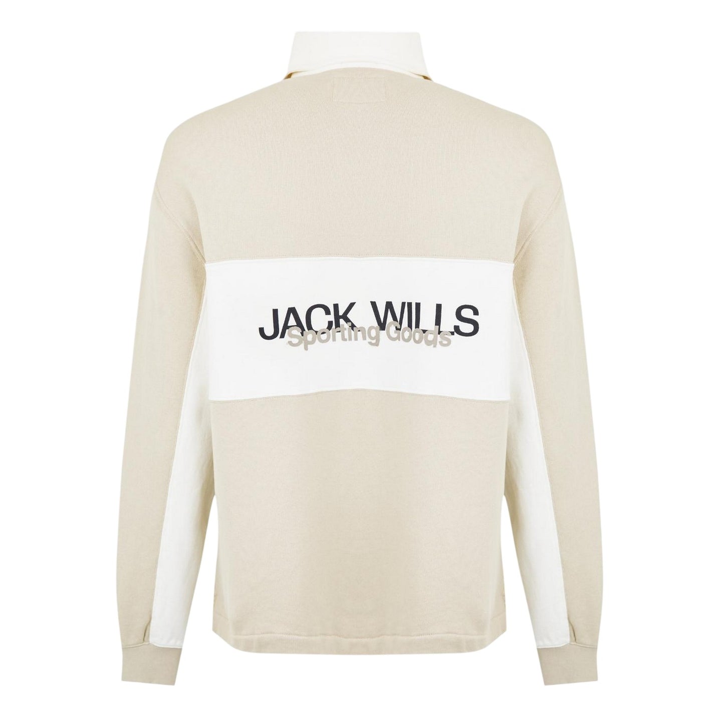 Putty - Back - Jack Wills Mens Logo Relaxed Fit Rugby Shirt