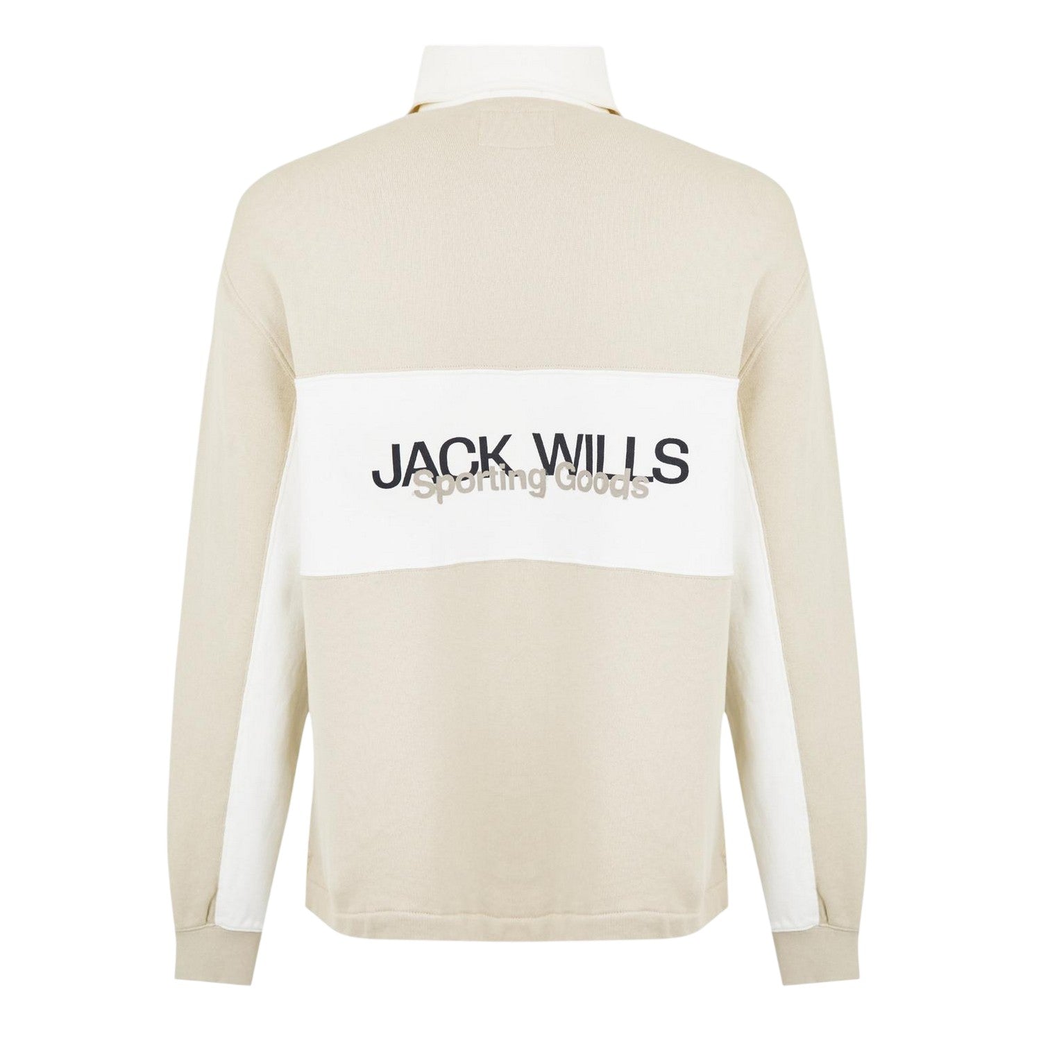Putty - Back - Jack Wills Mens Logo Relaxed Fit Rugby Shirt