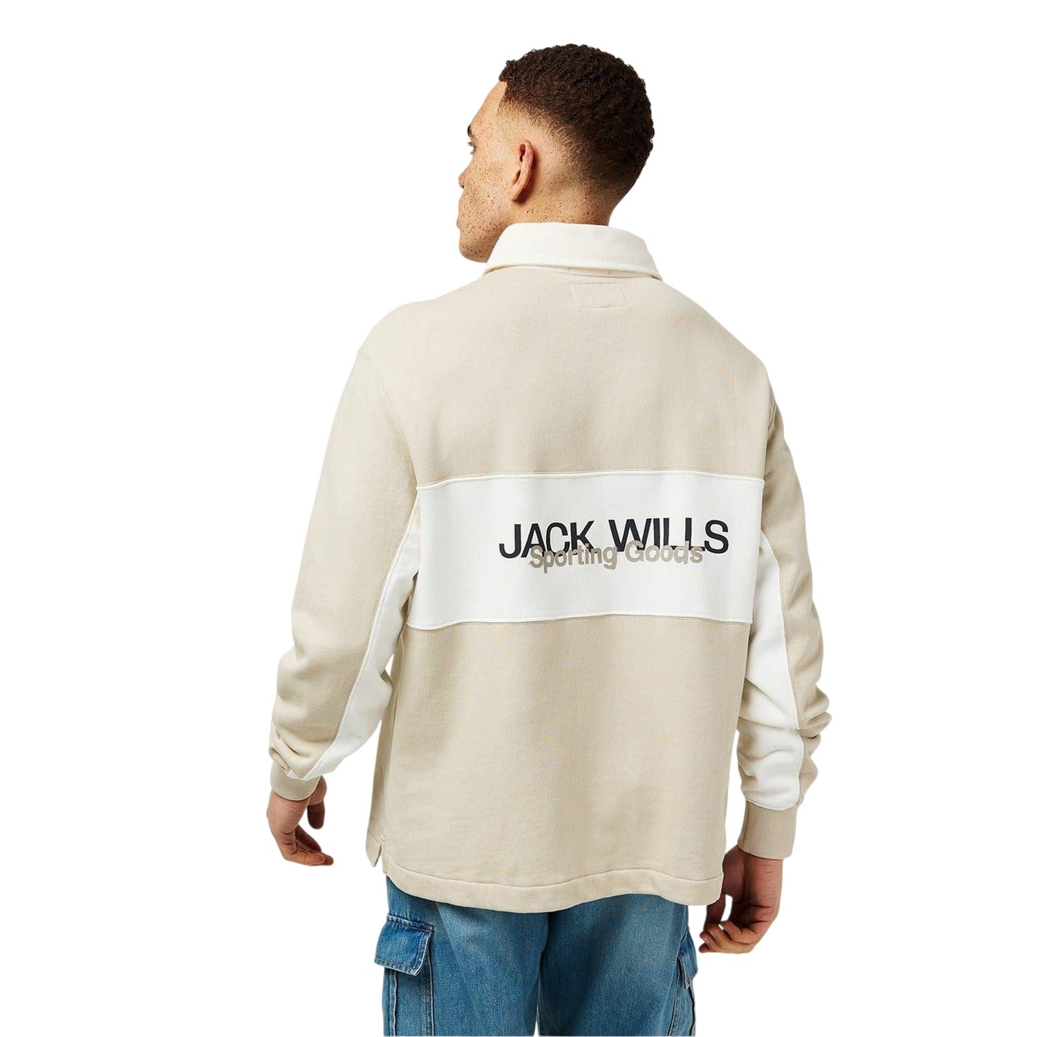 Putty - Lifestyle - Jack Wills Mens Logo Relaxed Fit Rugby Shirt
