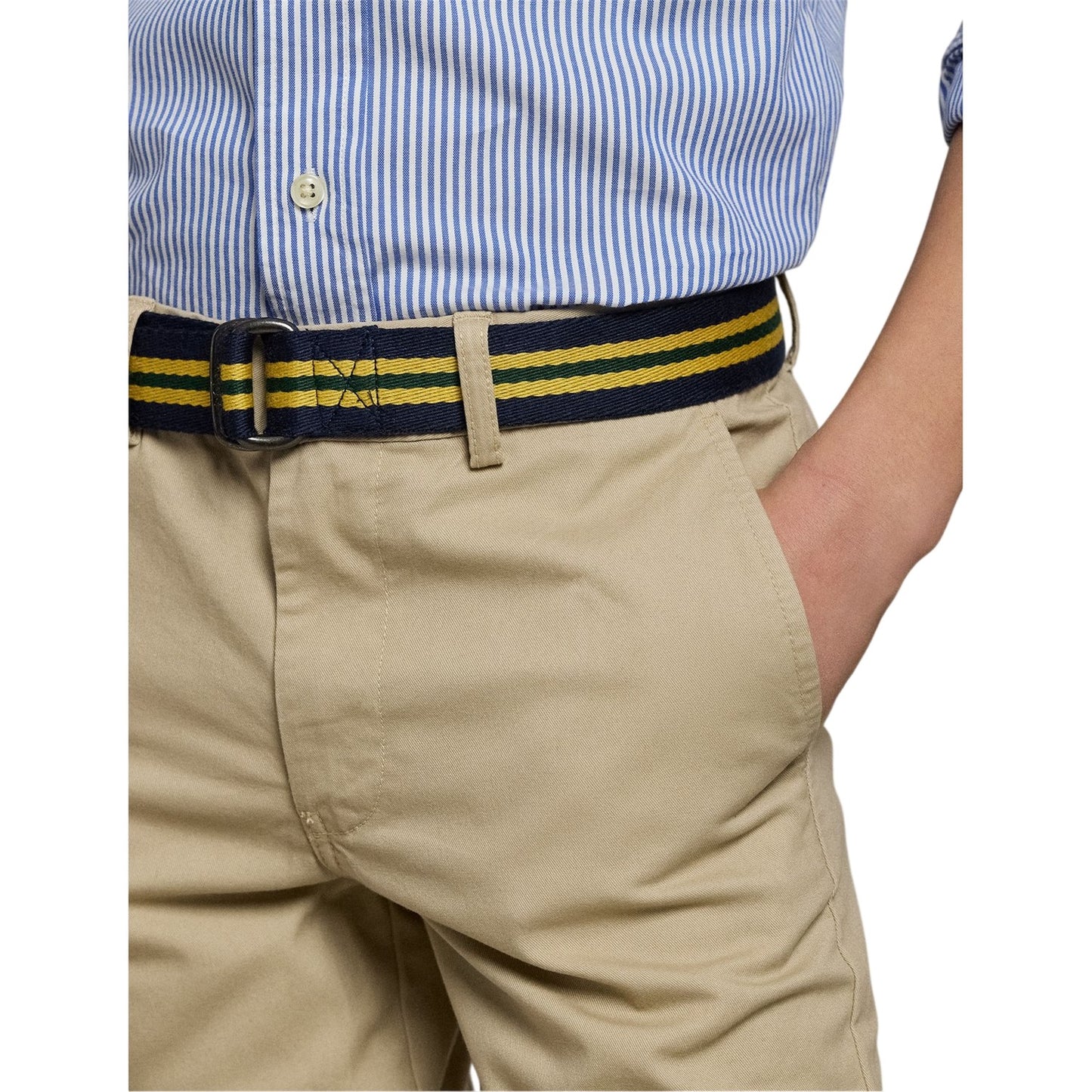 Pale Khaki - Side - Ralph Lauren Boys Plain Straight Chinos