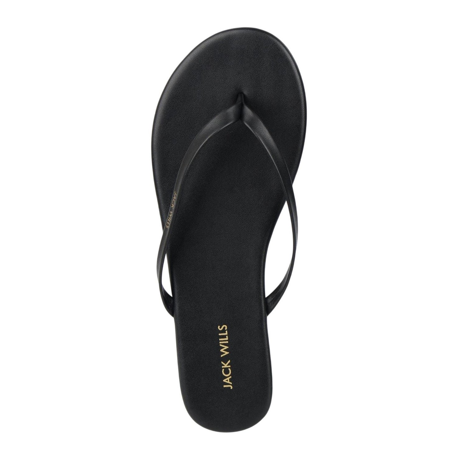 Black - Side - Jack Wills Womens-Ladies Synthetic Flat Flip Flops