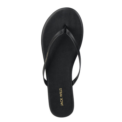 Black - Side - Jack Wills Womens-Ladies Synthetic Flat Flip Flops
