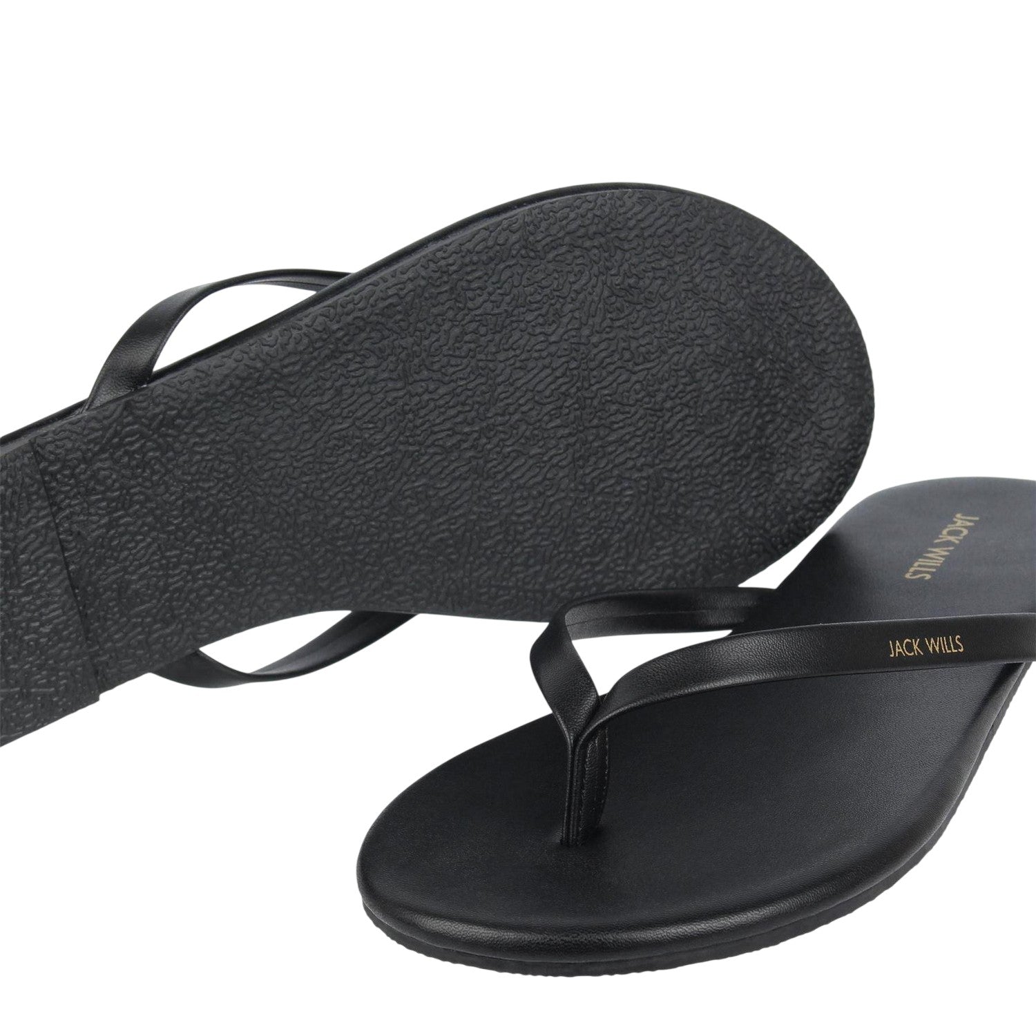 Black - Lifestyle - Jack Wills Womens-Ladies Synthetic Flat Flip Flops